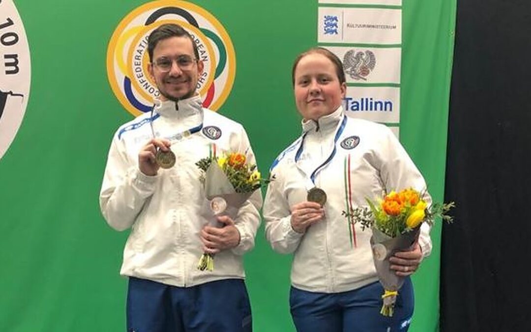 Europei a 10m, Tallin 2023: Sofia Ceccarello e Danilo Dennis Sollazzo vincono il bronzo nel Mixed Team di carabina!
