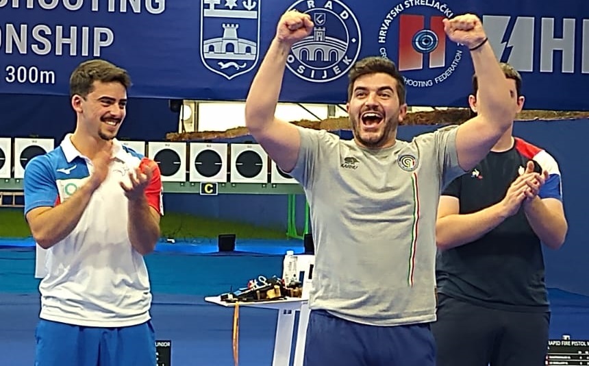 Magico Mastrovalerio: è oro nella pistola automatica a Osijek!